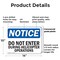 Signmission Do Not Enter During Helicopter Operations OSHA Notice Sign, Plastic, 14in W x 10in L, 2PK OS-2PACK-NS-P-1014-L-11182 - alternate 2